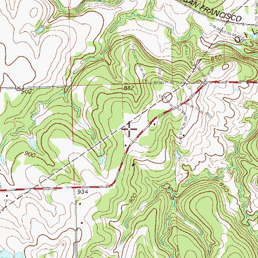 Topographic Map of Cimarron Strip, OK