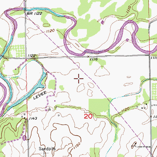 Topographic Map of Hopcus Farms Airport (historical), OK