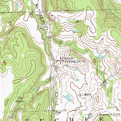 Topographic Map of Neversweat Airport, OK