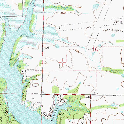 Topographic Map of Harbors Inn Heliport, OK