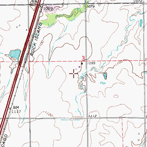 Topographic Map of Reherman Airport (historical), OK