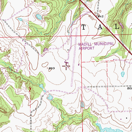 Topographic Map of Madill Municipal Airport, OK