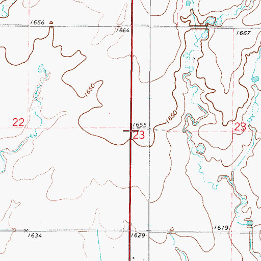 Topographic Map of Scott Airport, OK