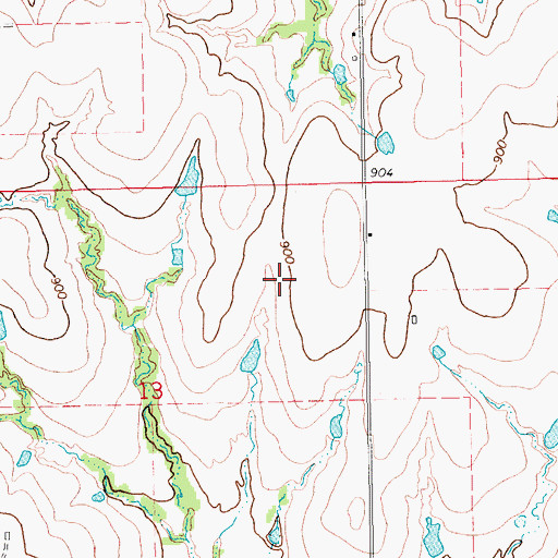 Topographic Map of Love County Airport (historical), OK
