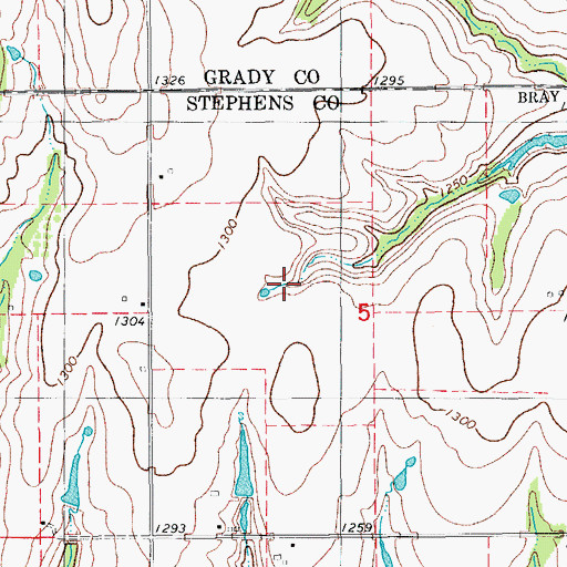 Topographic Map of Alford A Bratcher Airport (historical), OK