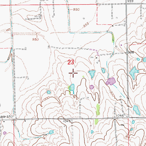 Topographic Map of Grimes Airport, OK