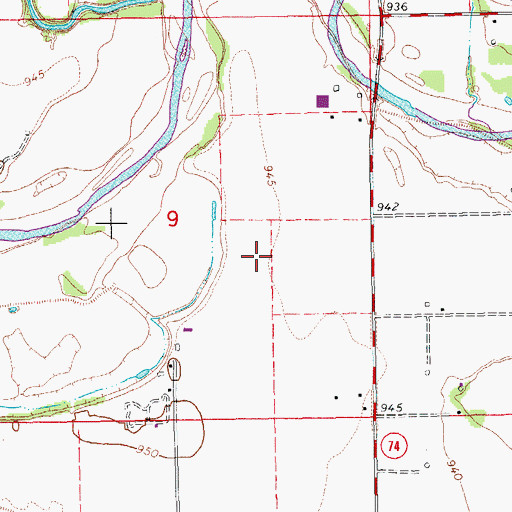 Topographic Map of Burford Corporation Airport (historical), OK