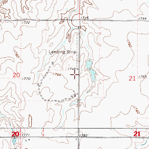 Topographic Map of Henderson Farm Airport, OK