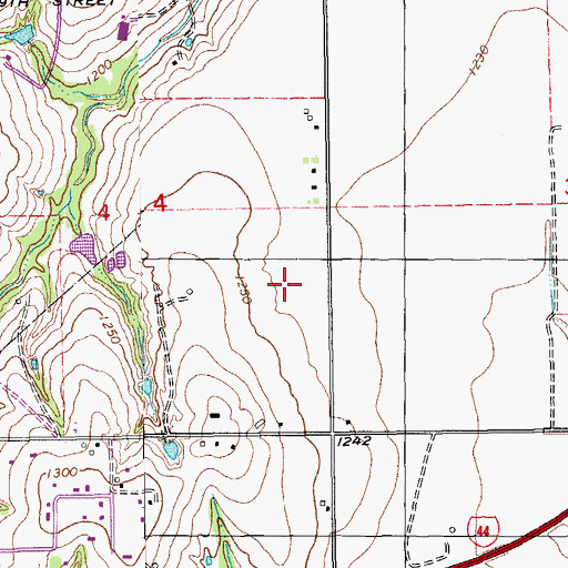Topographic Map of Odom's Roost Airport, OK