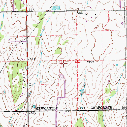 Topographic Map of D and G Farms Airport (historical), OK