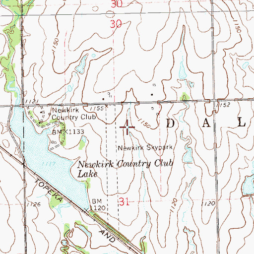 Topographic Map of Sky Park (historical), OK