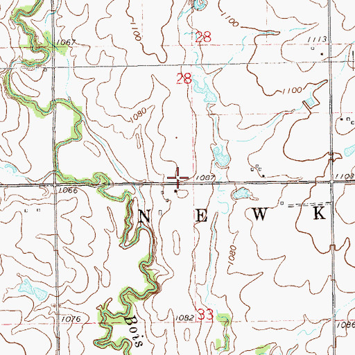 Topographic Map of Grass Roots Airport, OK