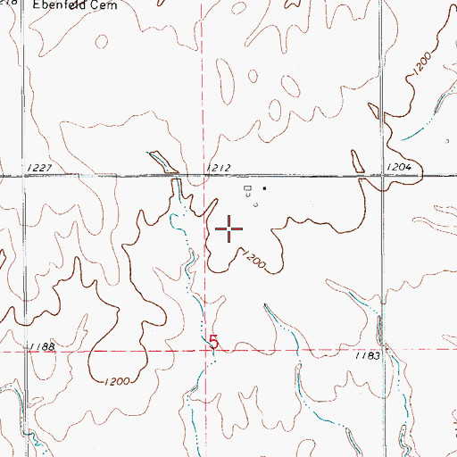 Topographic Map of Lamle Airport, OK