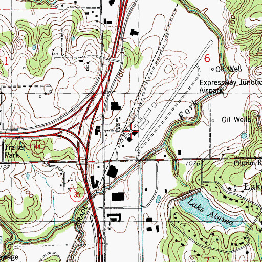 Topographic Map of Expressway Airpark (historical), OK