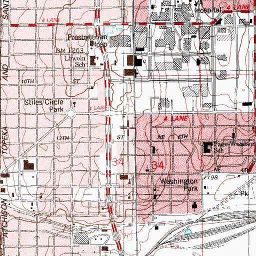 Topographic Map of Presbyterian Hospital Heliport, OK