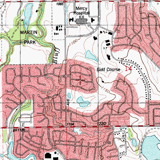 Topographic Map of Mercy Health Center Heliport, OK