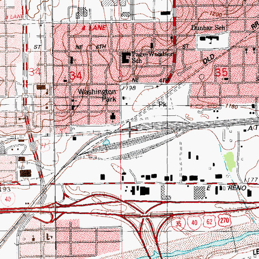 Topographic Map of Love Field Heliport, OK