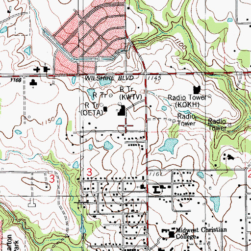 Topographic Map of KWTV Heliport, OK