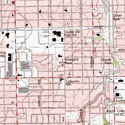Topographic Map of Southwest Medical Center of Oklahoma Heliport, OK