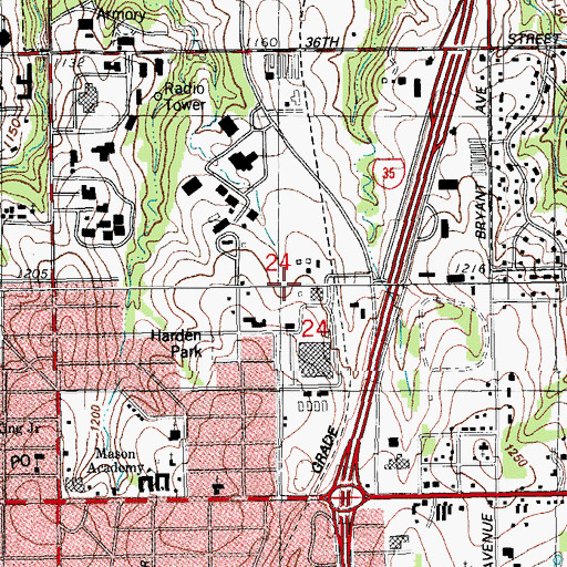 Topographic Map of Oklahoma National Guard Heliport, OK