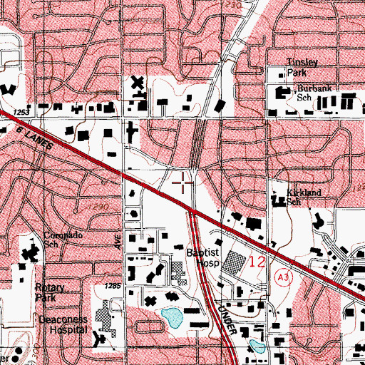 Topographic Map of Atrium Heliport, OK