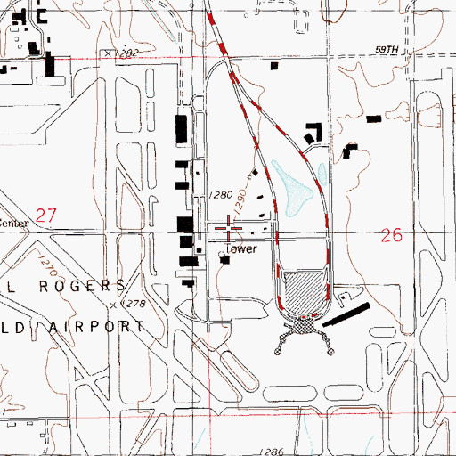 Topographic Map of Fairground Heliport, OK