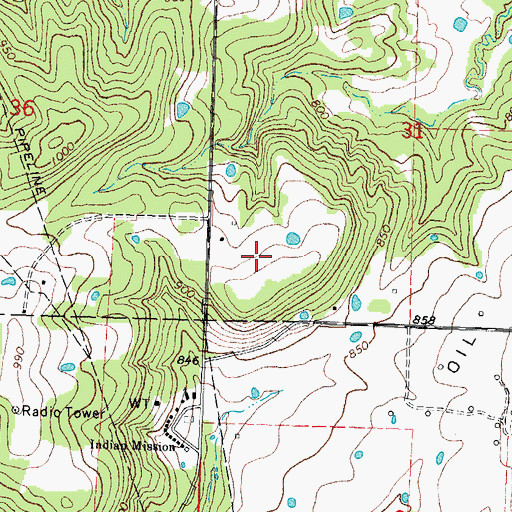 Topographic Map of Gerhart Airport (historical), OK