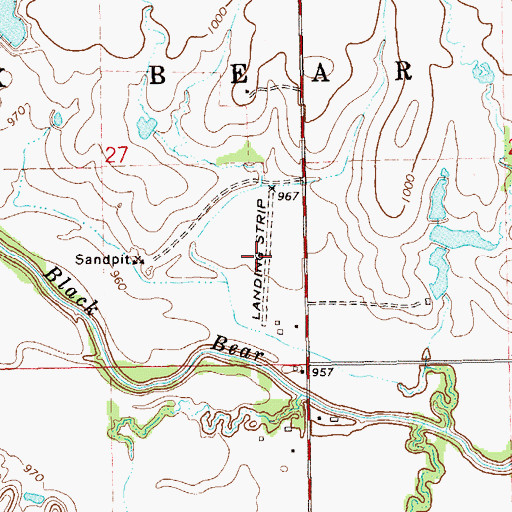 Topographic Map of Jerome Airport (historical), OK