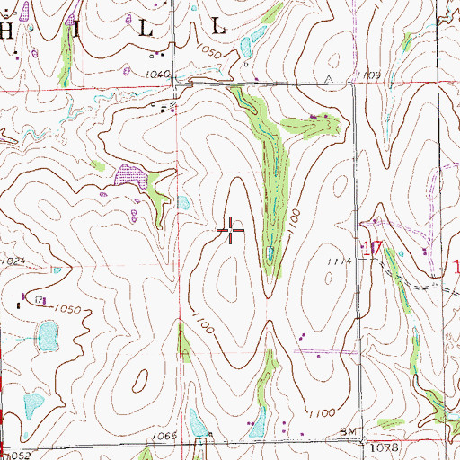 Topographic Map of Secrest Ranch Airport, OK