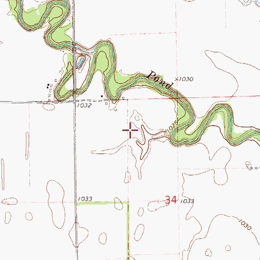 Topographic Map of Homestead Farms Airport, OK