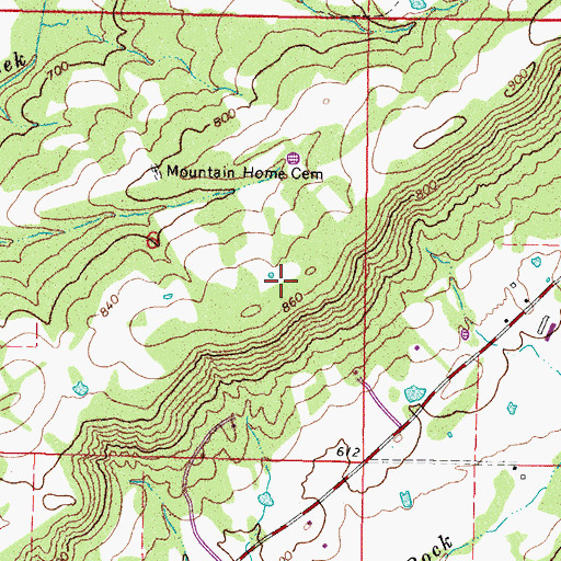 Topographic Map of Wolf Mountain Airport, OK