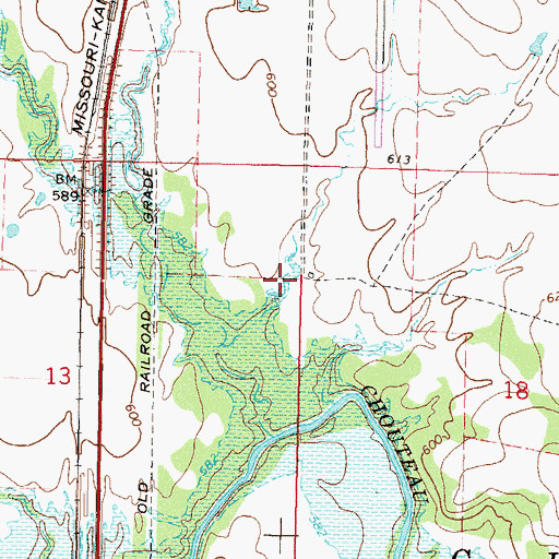 Topographic Map of Grand Valley Hospital Heliport, OK