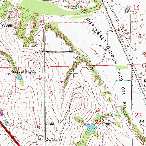 Topographic Map of Beefor Ranch Airport (historical), OK