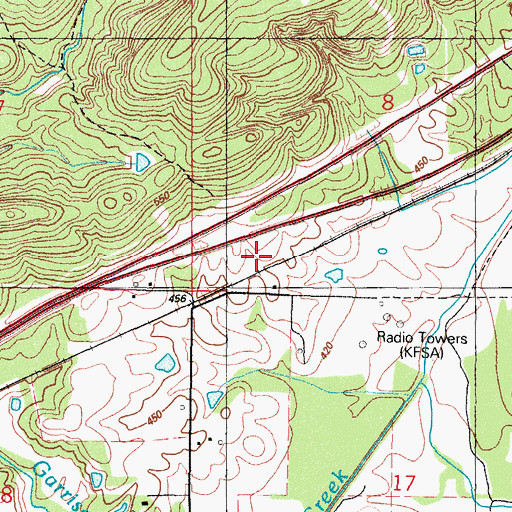 Topographic Map of Venture Aerodrome Airpark Nr 2 Ultralight Flightpark, OK