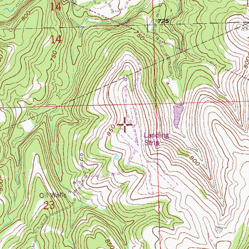 Topographic Map of Flying G Ranch Airport, OK