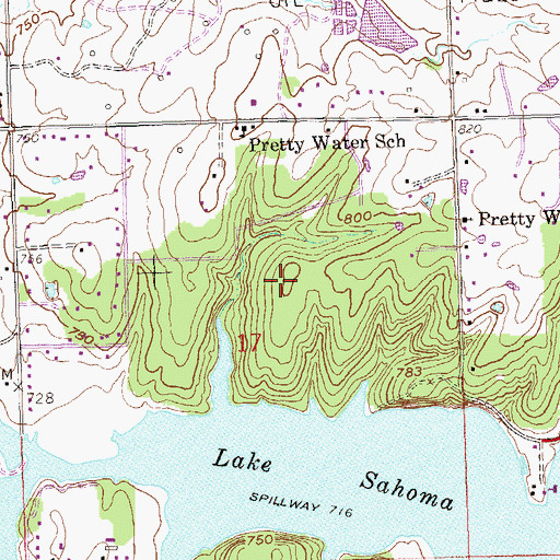 Topographic Map of Sahoma Lake Airport, OK