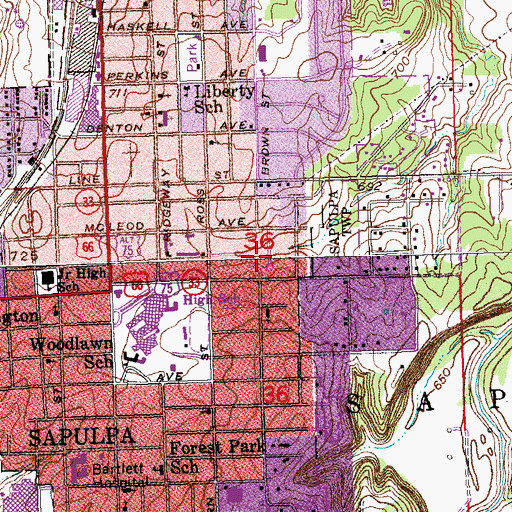 Topographic Map of W D Robinson Heliport, OK