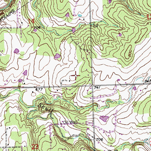 Topographic Map of Morris Airport, OK