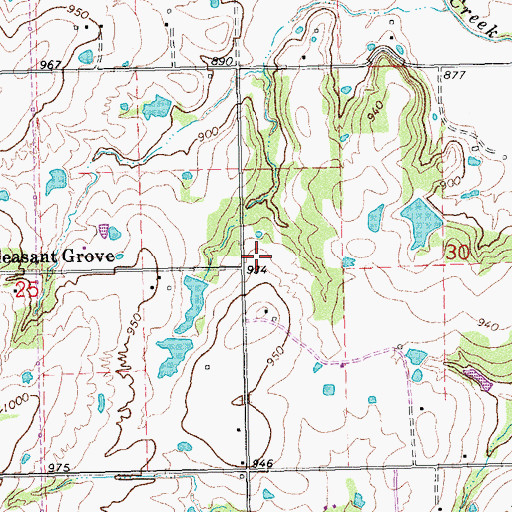Topographic Map of Zevely Climbing ZZ Ranch Airport (historical), OK