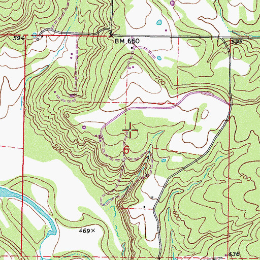 Topographic Map of Strang Airpark (historical), OK