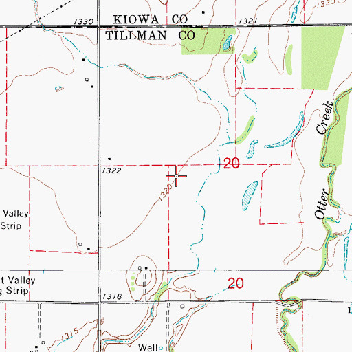 Topographic Map of Snyder Airport, OK