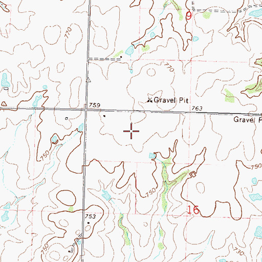 Topographic Map of Belleview Landing, OK