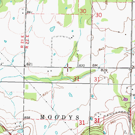 Topographic Map of John Reid Airport, OK