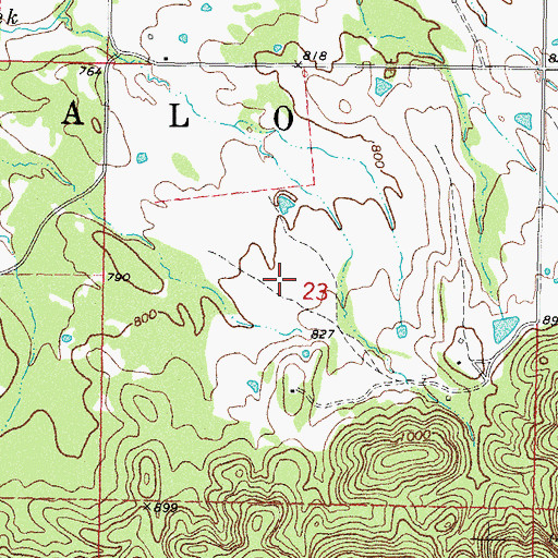 Topographic Map of Hatton Ranch Airport (historical), OK