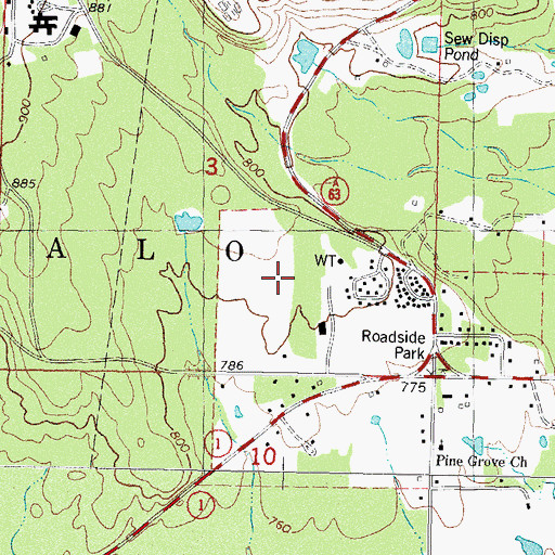 Topographic Map of Choctaw Indian Hospital Heliport, OK