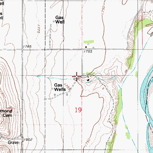 Topographic Map of Collier Farms Airport (historical), OK