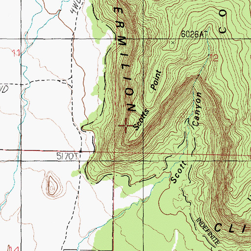 Topographic Map of Scotts Point, AZ