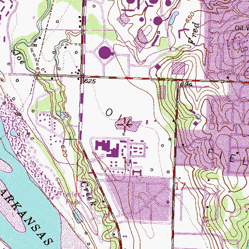 Topographic Map of City of Faith Heliport, OK
