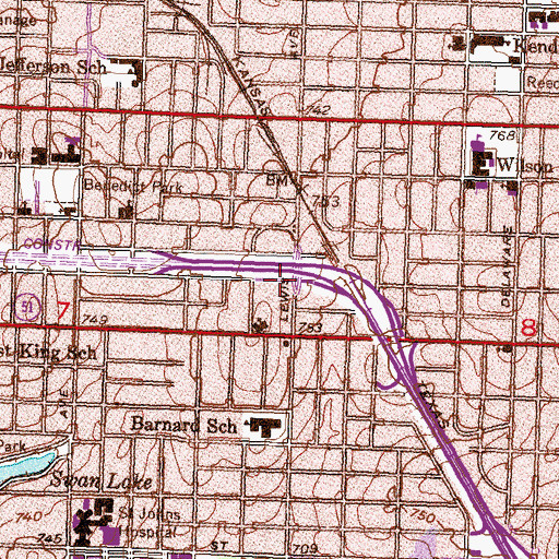 Topographic Map of Tulsa Security Heliport, OK