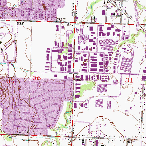 Topographic Map of Tulsa Helicopters Incorporated Heliport, OK